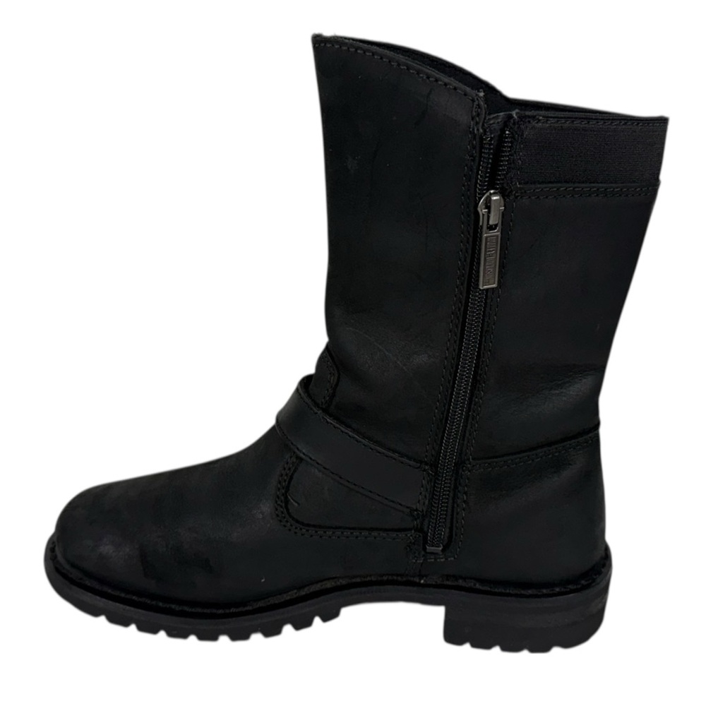 Harley Davidson Womens Lizzie 8” Black Leather Motorcycle Boots D87037 Size US 8 - Picture 2 of 15